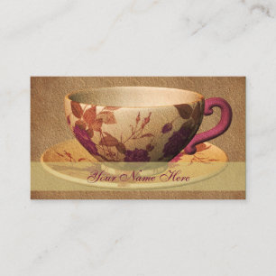 Visita Tarjeta de presentación Floral Tea Cup Art