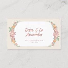 Visita Tarjeta de presentación, Flores Retro Pastel, sin 