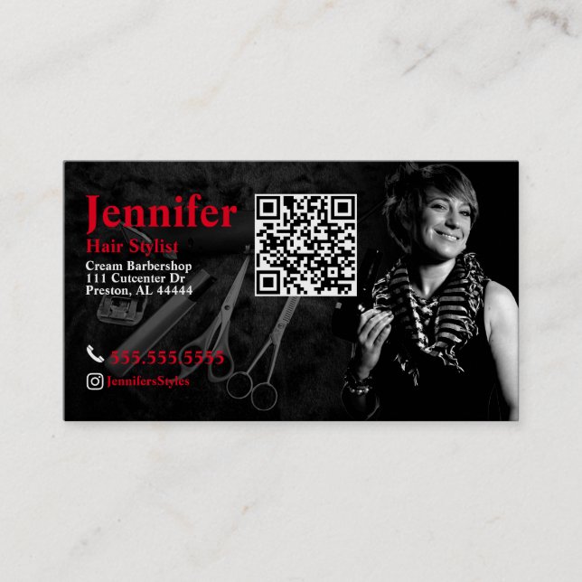 Visita Tarjeta de presentación fotográfica con código QR (Anverso)