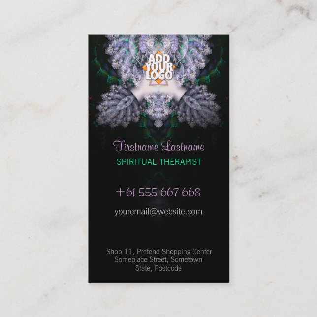 Visita Tarjeta de presentación Fractal Diamond Rosa Black (Anverso)