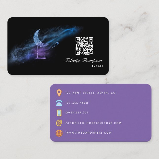 Visita Tarjeta de presentación Galaxy Purpurina (Anverso / Reverso)