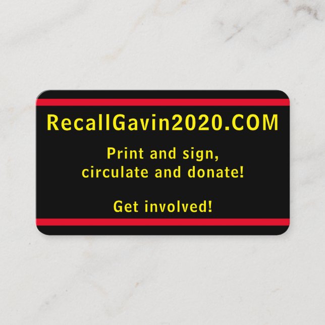 Visita Tarjeta de presentación Gavin 2020 (Anverso)