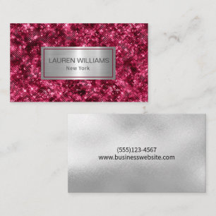 Visita Tarjeta de presentación Glam Burgundy Sparkle Purp