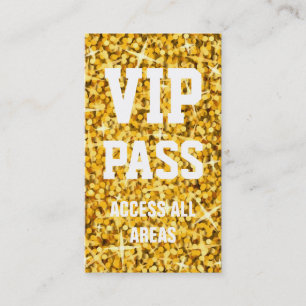 Visita Tarjeta de presentación Glitz "Gold" 'VIP PASS'