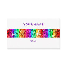Tarjeta de presentación Glitz Rainbow Stripe con r