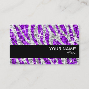 Visita Tarjeta de presentación Glitz Zebra Purple con ba