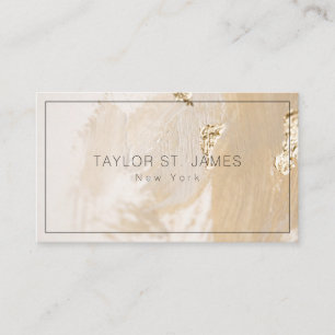 Visita Tarjeta de presentación Gold Beige Paint Splatter