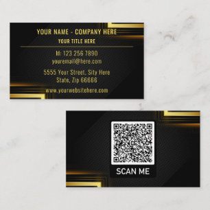 Visita Tarjeta de presentación Gold Black personalizada c