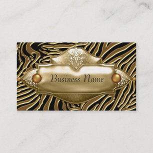 Visita Tarjeta de presentación Gold Black Zebra