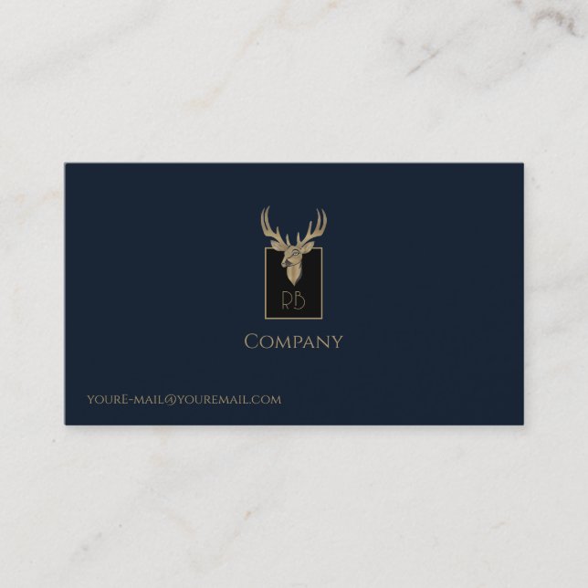 Visita Tarjeta de presentación Gold Deer Head (Anverso)