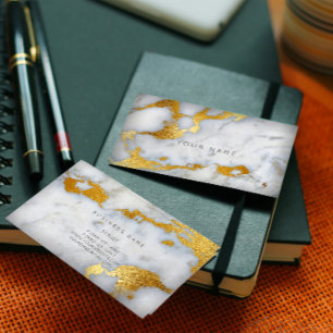 Visita Tarjeta de presentación Gold Gray Marble Glam Vip
