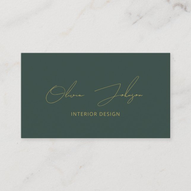 Visita Tarjeta de presentación Gold Green de diseño inter (Anverso)