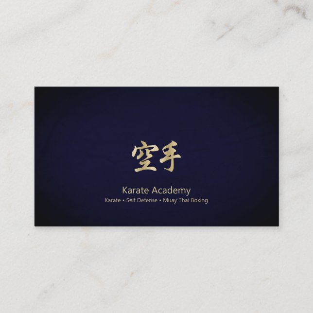 Visita Tarjeta de presentación Gold Karate Kanji (Anverso)
