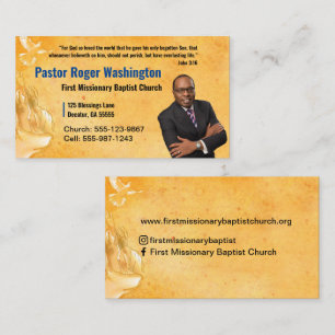 Visita Tarjeta de presentación Gold Pastor o Deacon Photo