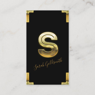 Visita Tarjeta de presentación Gold S Inicial y Borders