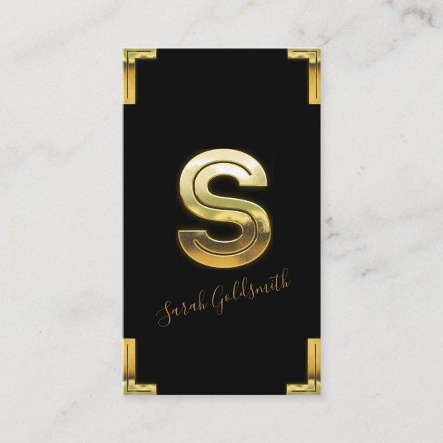 Visita Tarjeta de presentación Gold S Inicial y Borders (Anverso)