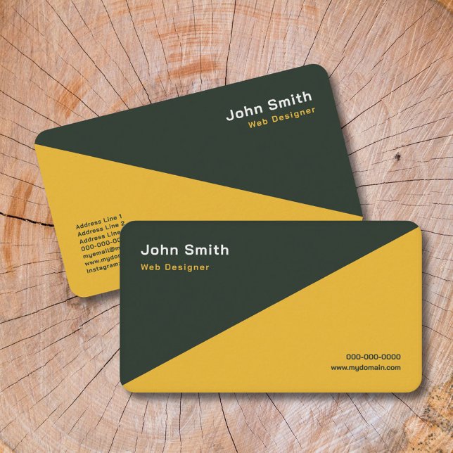 Visita Tarjeta de presentación Gold y Forest Green Two To (Gold & Forest Green Two Tone Business Card)