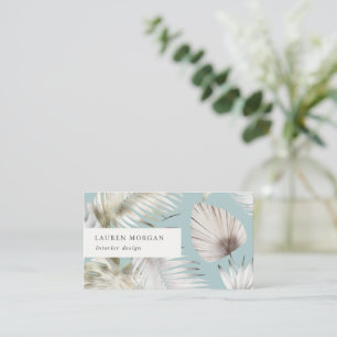 Visita Tarjeta de presentación Golden Tropical Floral