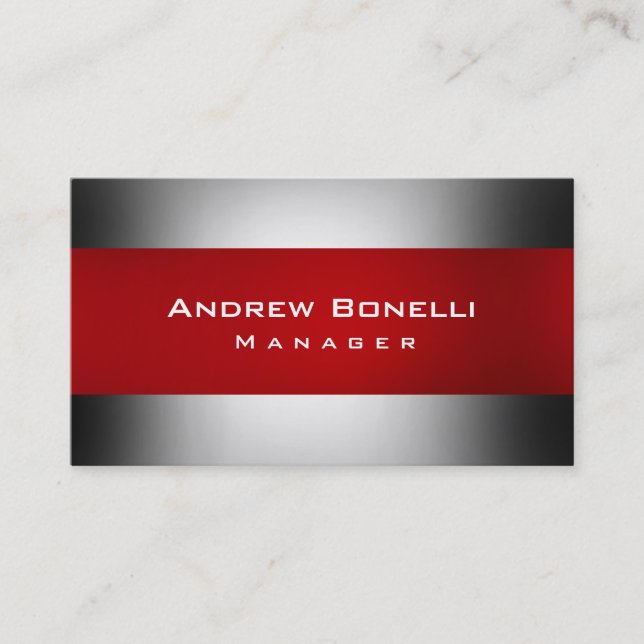 Visita Tarjeta de presentación Gray Creative Manager Rojo (Anverso)