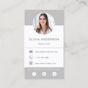 Visita Tarjeta de presentación Gray Silver para fotografí