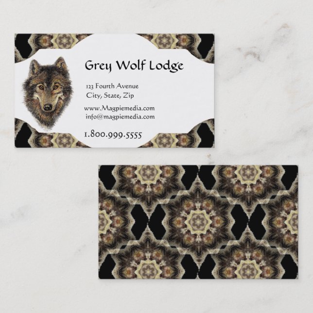 Visita Tarjeta de presentación Gray Wolf Lodge Personaliz (Anverso / Reverso)