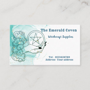 Visita Tarjeta de presentación Green and Gold Pentacle Wi