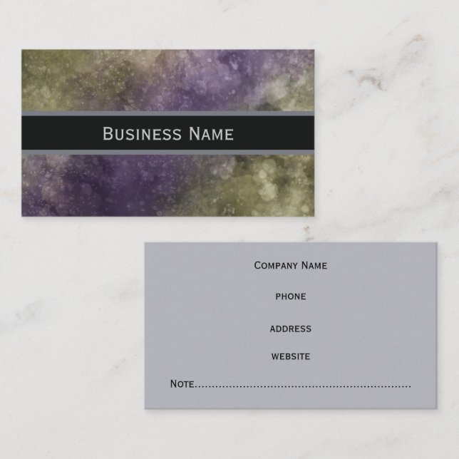 Visita Tarjeta de presentación Green Purple Marble Classi (Anverso / Reverso)
