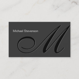 Visita Tarjeta de presentación Gris Black Monogram
