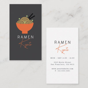 Visita Tarjeta de presentación gris de restaurante japoné