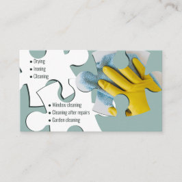 Visita Tarjeta de presentación gris del servicio de limpi