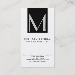 Visita Tarjeta de presentación gris elegante con monogram