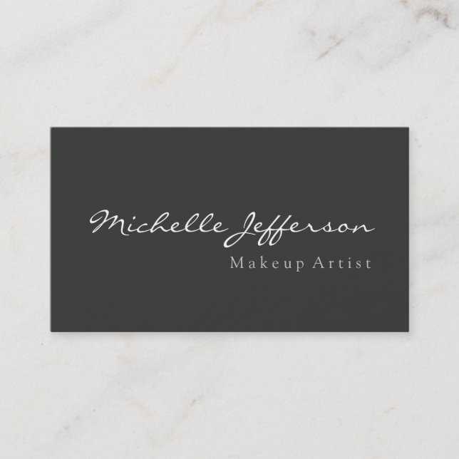 Visita Tarjeta de presentación Gris Makeup Artist Script  (Anverso)
