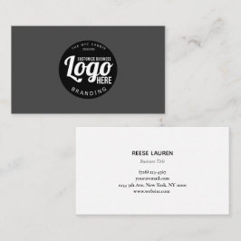 Visita Tarjeta de presentación gris profesional con logot