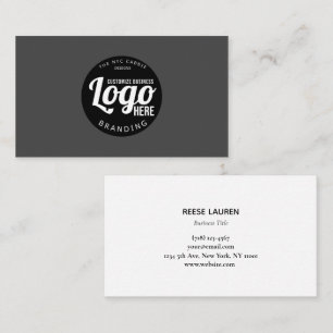 Visita Tarjeta de presentación gris profesional con logot