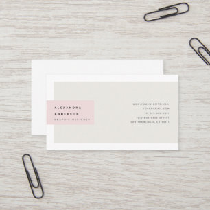 Visita Tarjeta de presentación gris rosa claro minimalist