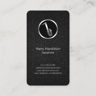 Visita Tarjeta de presentación Grunge de icono saxofonist