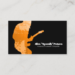 Visita Tarjeta de presentación Grunge Naranja Silhouette