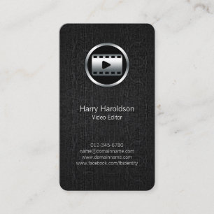 Visita Tarjeta de presentación Grunge negra para editor d