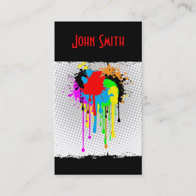 Visita Tarjeta de presentación Grunge Paint Splatt (Anverso)