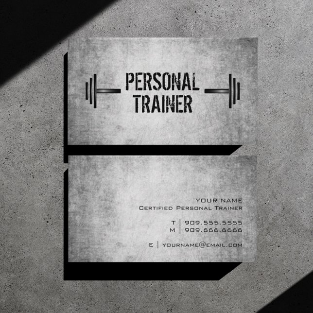 Visita Tarjeta de presentación Grunge Personal Trainer (Subido por el creador)