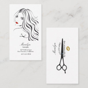Visita Tarjeta de presentación Hairstylist Silhouette