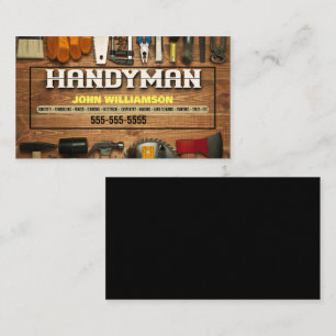Visita Tarjeta de presentación Handyman Hammer and nails