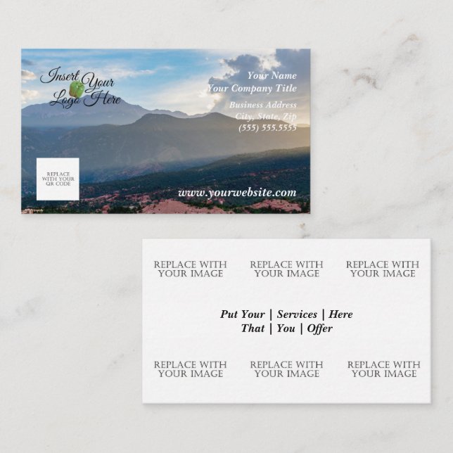 Visita Tarjeta de presentación Hazy Pikes Peak Sunset (Anverso / Reverso)