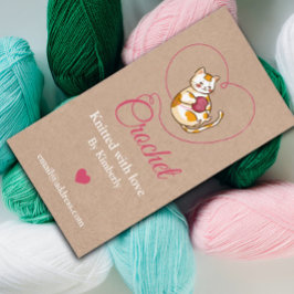 Visita Tarjeta de presentación hecha a mano con crochet d