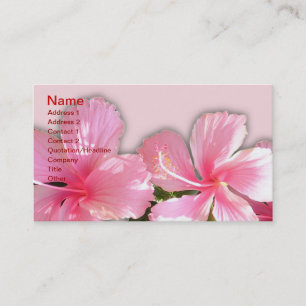 Visita Tarjeta de presentación Hibiscus rosa y blanco en