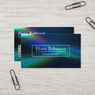 Visita Tarjeta de presentación Holográfica Black Blue Ele