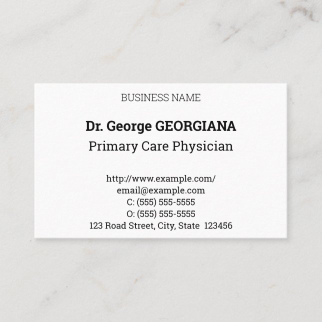 Visita Tarjeta de presentación humilde, neutral y de pape (Anverso)