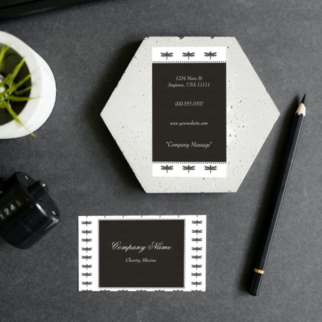 Visita Tarjeta de presentación Infinita de la Dragonfly d (Charcoal Infinite Dragonfly Business Card)