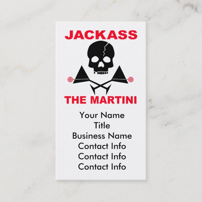 Visita Tarjeta de Presentación - JACKASS, El Barman (Anverso)