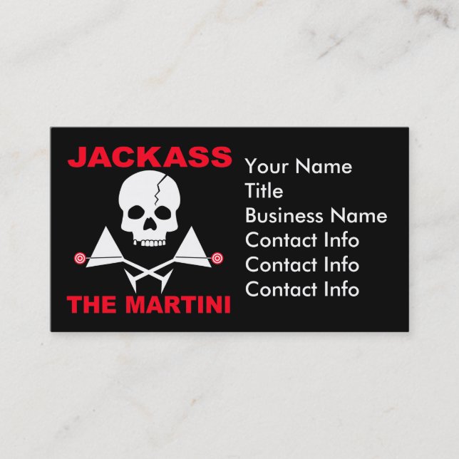 Visita Tarjeta de Presentación - JACKASS, El Barman (Anverso)